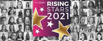 a collage of women's heads and stars with the words we are the city rising stars 2021.